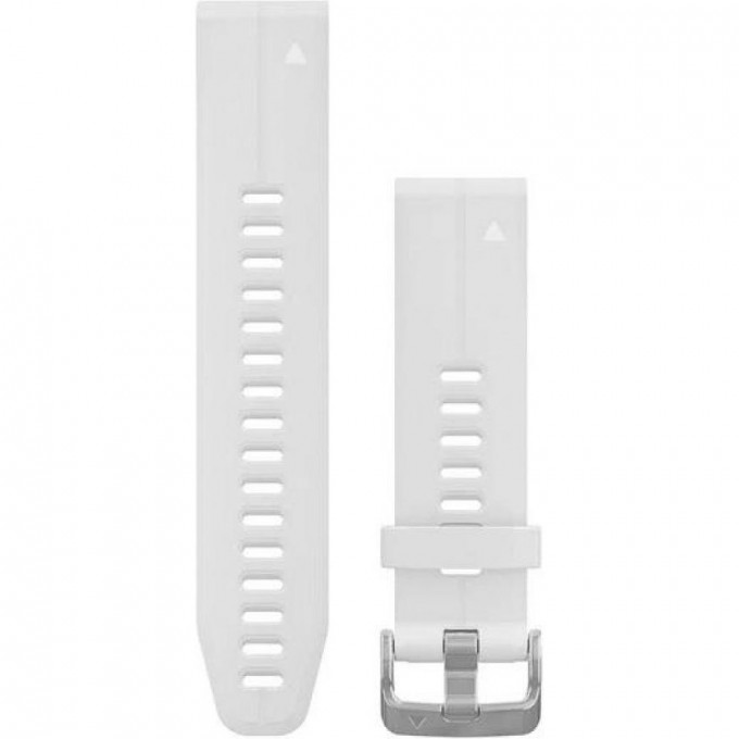 Ремешок сменный для GARMIN QUICKFIT, силиконовый (Белый) серебристая застёжка 010-12500-01