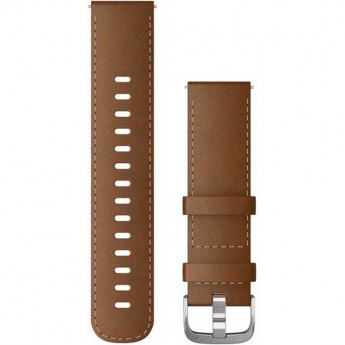 Ремешок сменный GARMIN 22MM BAND, BROWN LEATHER/SILVER LEATHER BAND