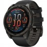 Смарт-часы Garmin Fenix 8 – 47 мм, AMOLED Sapphire, титан с DLC-покрытием Carbon Gray и силиконовым ремешком черного/серого цвета 010-02904-21