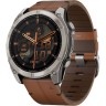 Смарт-часы GARMIN FENIX 8 AMOLED 51 мм SAPPHIRE TITANIUM WITH CHESTNUT LEATHER BAND 010-02905-40